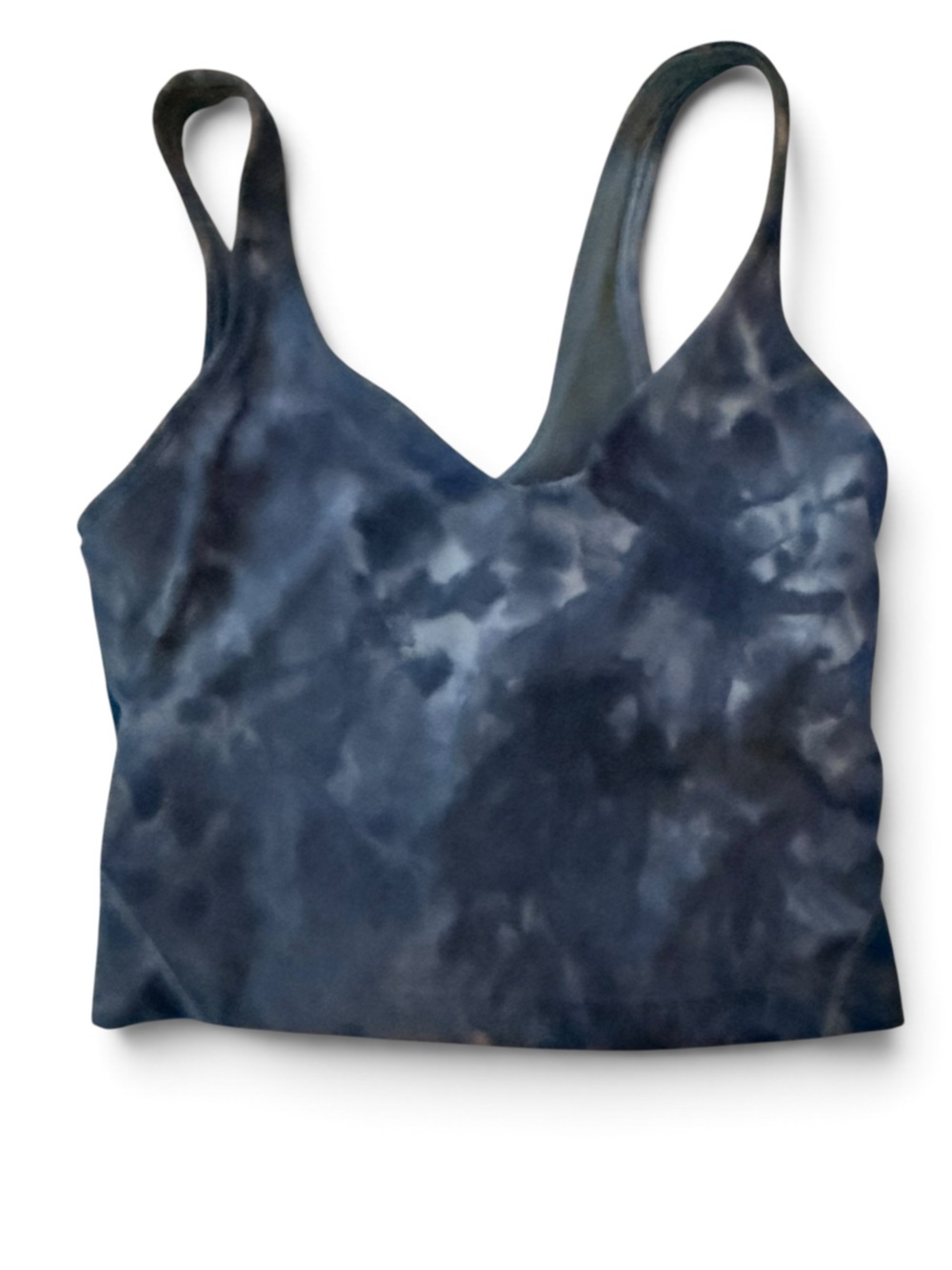 Lululemon Sports Bra Cropped Tank Navy Tie-Dye Size 2